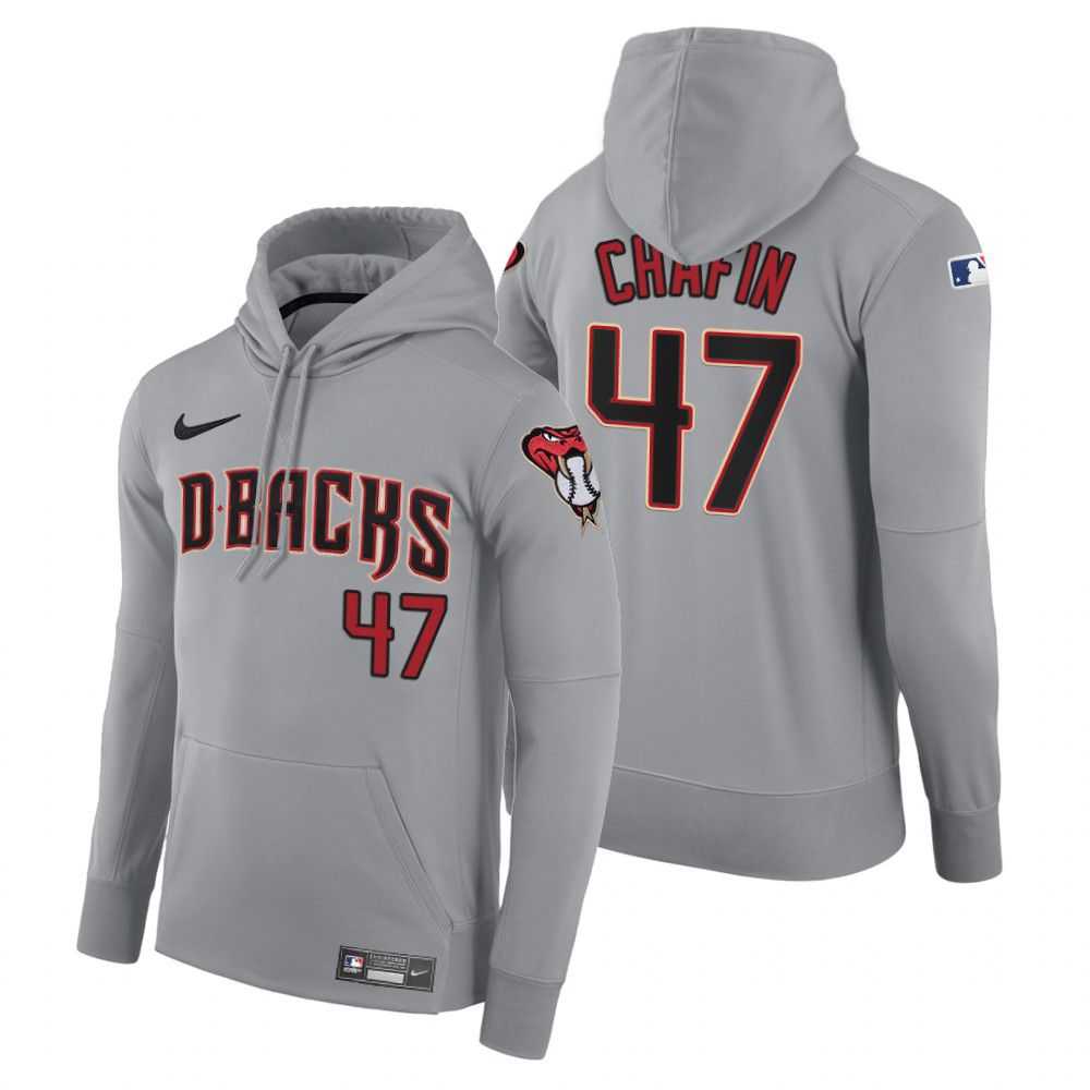 Men Arizona Diamondback 47 Chafin gray road hoodie 2021 MLB Nike Jerseys